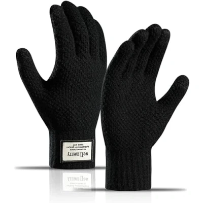 Image of Lonnalee Mens Winter Gloves Soft Warm Touch Screen Thermal Gloves, Touchscreen with Lining for Men and Women, Magic Knitted