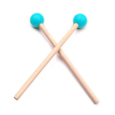 Image of 2pcs Lightweight Wood Handle Drum Mallet Stick Beaters Drumsticks Round Head Sticks Hammer Small Musical Drumstick Xylophone Practice Tools For Beginners Kids
