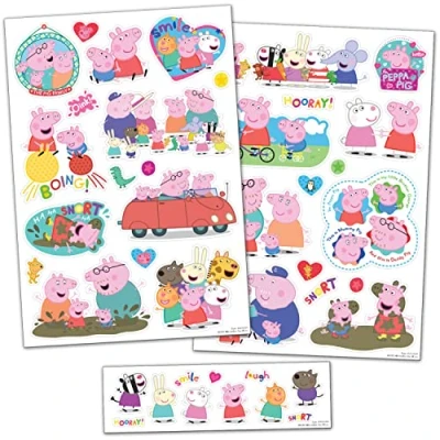 Image of Peppa Pig Vinyl Stickers, Children&#039;s Toys and Household Objects, Transparent Borders