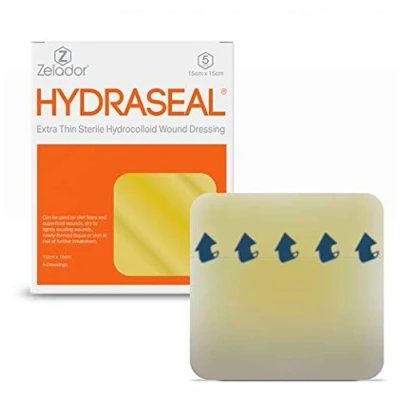 Image of Extra Thin Hydrocolloid Sterile Wound Dressing 15cmx15cm x 5 (15x15cm)