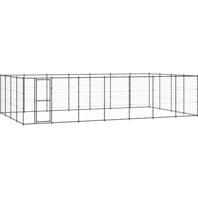 Image of vidaXL Outdoor Dog Kennel Steel 33.88 m²