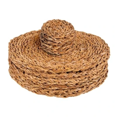 Image of 12pc Woven Seagrass Placemats &amp; Coasters Set By Argon Tableware