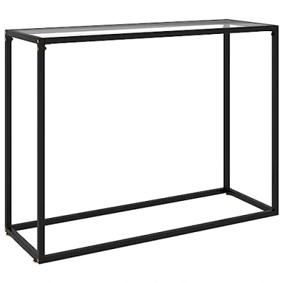 Image of vidaXL Console Table in Transparent Tempered Glass and Powder Coated Steel Modern Design, Easy to Clean, Assembly Required