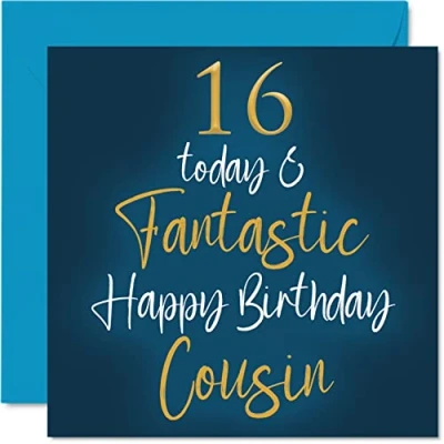 Image of Fantastic 16th Birthday Cards for Cousin 16 Today &amp; Happy Card from Relative, Gifts, 145mm x Greeting Gift
