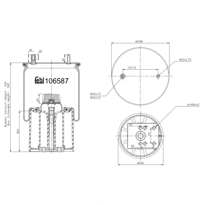 Image of 0542943260 Boot, air suspension FEBI BILSTEIN 106587