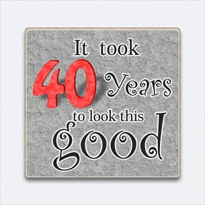 Image of Fridge Magnet Wooden 40th Birthday Gift 40 Token Present
