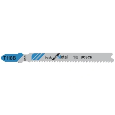 Image of Bosch 100x Jigsaw Blade T 118 B Basic for Metal (for Sheets, Professional Accessories Jigsaw)