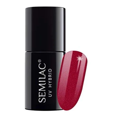 Image of SEMILAC 070 Pearl Red Nail UV Gel Polish Long Lasting and Easy to Apply Soak off UV/Led Perfect for Home Professional Manicure Pedicure 7 ml