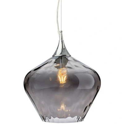 Image of Titan Dome Pendant Light Chrome with Smoked Glass