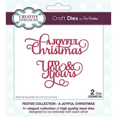 Image of Creative Expressions Sue Wilson Festive Collection Mini A Joyful Christmas Craft, Metal, Largest die 4.6 x 2.9 cm