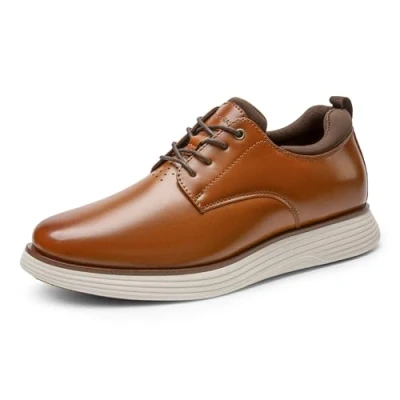 Image of Bruno Marc Men&#039;s MaxFlex Dress Sneakers Casual Oxfords Shoes, Comfortable Walking Shoes,Size 7,Brown,SBOX2412M