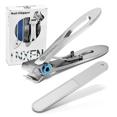 Image of Nail Clippers for Thick Nails, INXEN with Extre Wide Jaw Opening hard Toenails, Stainless Steel Set and Manicure File, Cutter Men Women Seniors