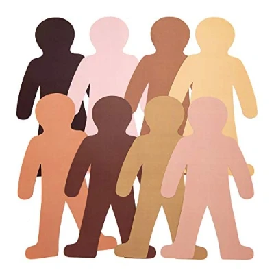 Image of Baker Ross AW758 Skin Tone People Cut Outs, Perfect for Children to Design and Decorate, Ideal Home, School Work, Craft Group Projects More (Pack of 56), Assorted