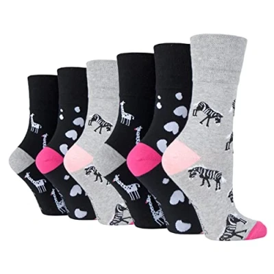 Image of SOCK SHOP GENTLE GRIP 6 Pairs of Ladies Socks, Size UK 4 8 (6 x RF102)