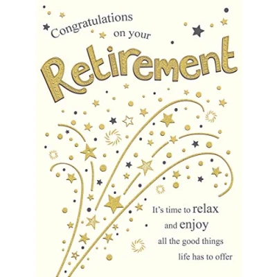 Image of Piccadilly Greetings Group Ltd Traditional Large Card Retirement 12 x 9 inches Greetings,multi