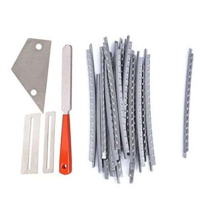 Image of Ntcpefy 20Pcs Acoustic Guitar Fret Wire Fretwire Set 2mm &amp; 1set Stainless Steel File+Fret Rocker Level+Fingerboard