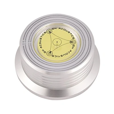 Image of VBESTLIFE Record Weight, 50Hz/60Hz Weight Stabilizer Turntable Disc Clamp with Bubble Level for LP Vinyl Player (Sliver)