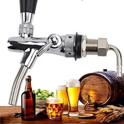 Image of Adjustable Beer Tap Faucet Stainless Steel Draft Flow Controller Chrome Plating Shank G5/8 Keg for Kegerator(Adjustable Faucet)