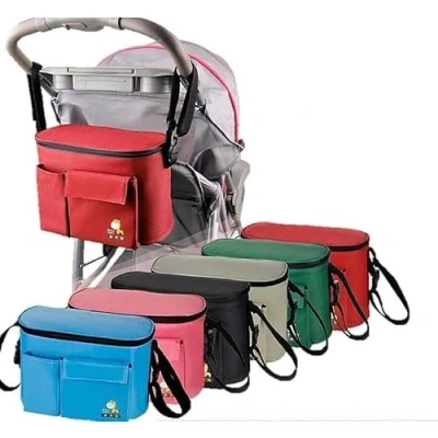 Image of Mail More Stroller Bag, Baby Organizer Pushchair Buggy Organiser pram Bag with Cup Holder, (RED)