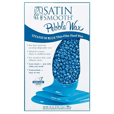 Image of Satin Smooth Titanium Blue Thin Film Hard Wax For Women 35 oz