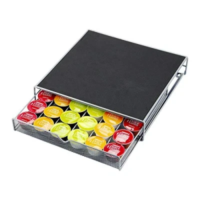 Image of Thrink Coffee Machine Stand And Casule Pod Holder Storage Drawer Compatible with Most Machines Silicone Soft Rubber Legs Holds 36 Pods Space Saving Design