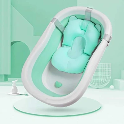 Image of Baby Bath Cushion Newborn Seat Infant Anti Slip Floating Bather Bathtub Pad Cute Support Soft Tub Pillow for 0 12 Months