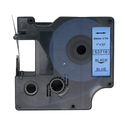 Image of Fassport 1 Pack Black on Blue Label Tape Compatible for DYMO D1 53716 24mm 1&quot;