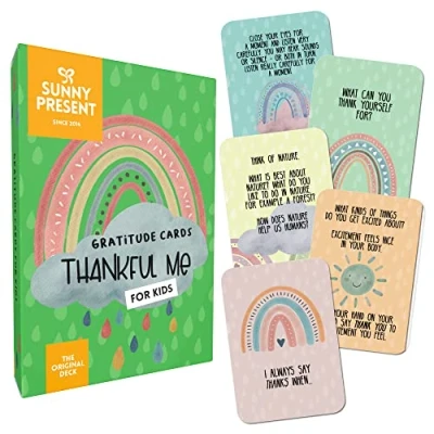 Image of Sunny Present Thankful Me Gratitude Cards for Kids Mindful play and conversation