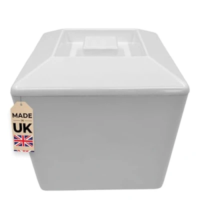 Image of Square Plastic Ice Bucket 4L Champagne Wine Cooler Serving Cool Drinks UK Made (White)