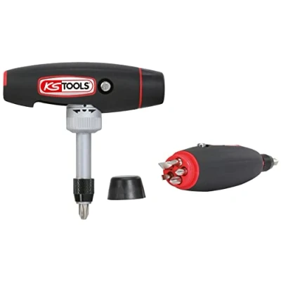 Image of KS Tools 911.2475 T handle ratchet bit screwdriver, 1/4&quot;
