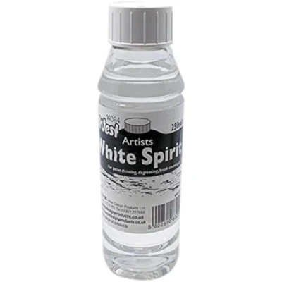 Image of West White Spirit, Clear, 250ml, For Artists, Cleaning Tools &amp; Bike Chains, Paintbrushes, Surfaces, Thin Paint, Paints, Coatings, Waxes, Varnishes, Degreasing, General