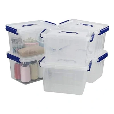 Image of Farmoon 6L Clear Latch Storage Box, Small Plastic Boxes with Lid, 6 Packs