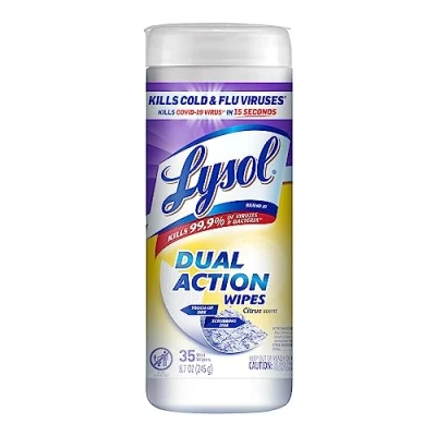 Image of Lysol Dual Action Disinfecting Wipes, Citrus, 35ct