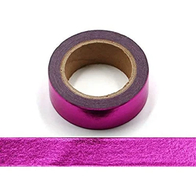 Image of Syntego Solid Foil Washi Tape Decorative Self Adhesive Masking 15mm x 10 Meters (Purple)