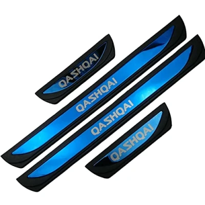 Image of EAGLEG Car Door Sill Protector for Nis san QASHQAI J10 J11 2016 2022 4PCS Scuff Plate Stainless Steel Stickers Accessories,Blue