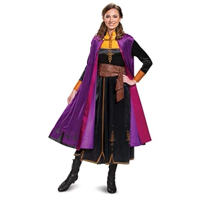 Image of DISGUISE 23210B Disney Anna Frozen 2 Deluxe Adult Costume Sized, Black, Medium