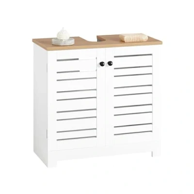 Image of SoBuy BZR40 W, Under Sink Cabinet Bathroom Vanity Unit Storage with 2 Doors, W60 x D30 H59cm
