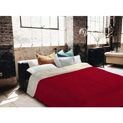 Image of Italian Bed Linen Dreams and Capricci Summer Duvet, Microfibre 2 seats Burgundy/Cream