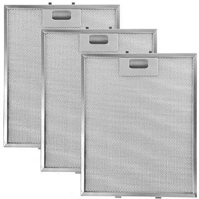 Image of SPARES2GO Metal Mesh Filter for AEG Baumatic Cooker Hood/Extractor Fan Vent (Non Universal, Pack of 3 Filters, Silver, 318 x 258 mm)