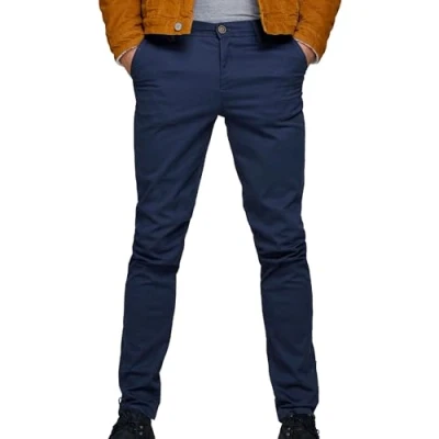 Image of JACK &amp; JONES Marco Bowie Chinos Navy Blazer 34&quot; Waist Long