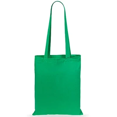 Image of eBuyGB Shopping Tote Shoulder Bag, 100% Cotton, Green, 2.54 x cm