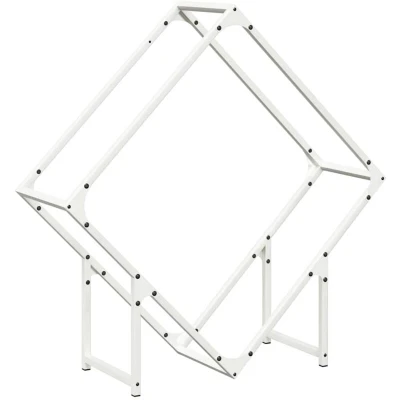 Image of vidaXL Firewood Rack White 80x25x80 cm Cold rolled steel