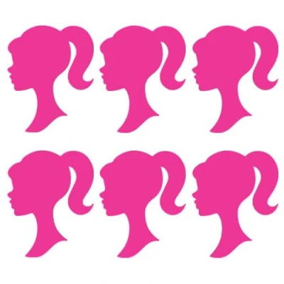 Image of Doll Style Acrylic Cake Charm Topper Pack of 6