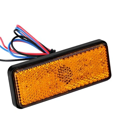 Image of 12V 24 LED motorcycle Tail Light Turn Signal Light, Universal Brake Stop Lamp Rectangle for Scooters ATVs Moped Bicycles Tricycles(Amber) lights