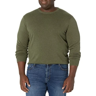 Image of Amazon Essentials Men&#039;s Crew Neck Sweater (Available in Big &amp; Tall), Olive Heather, M