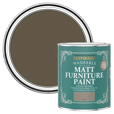 Image of Rust Oleum Brown Furniture Paint in Matt Finish Cocoa 750ml
