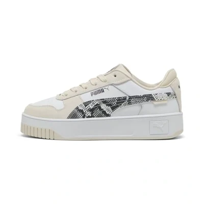 Image of PUMA Women&#039;s Carina Street Snake Chic Sneaker, White Alpine Snow, 3.5 UK