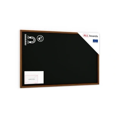 Image of ALLboards Black Magnetic Chalkboard with Varnished Wooden Frame 200x120cm, Chalk