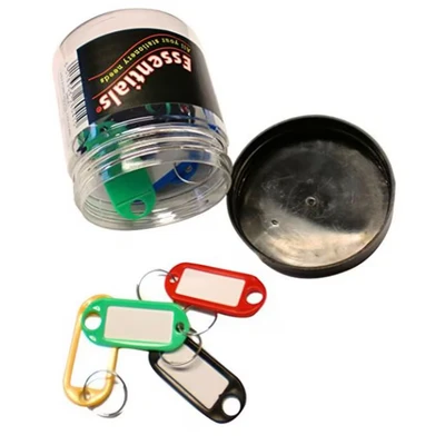 Image of Whitecroft Essentials Stationery Tubs Key Fobs Assorted Colours (Pack of 20)