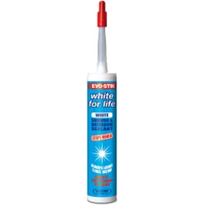 Image of EVO STIK Clear for Life, Shower &amp; Bathroom Sealant, Stops Mould, Stays Looking New, Colour: